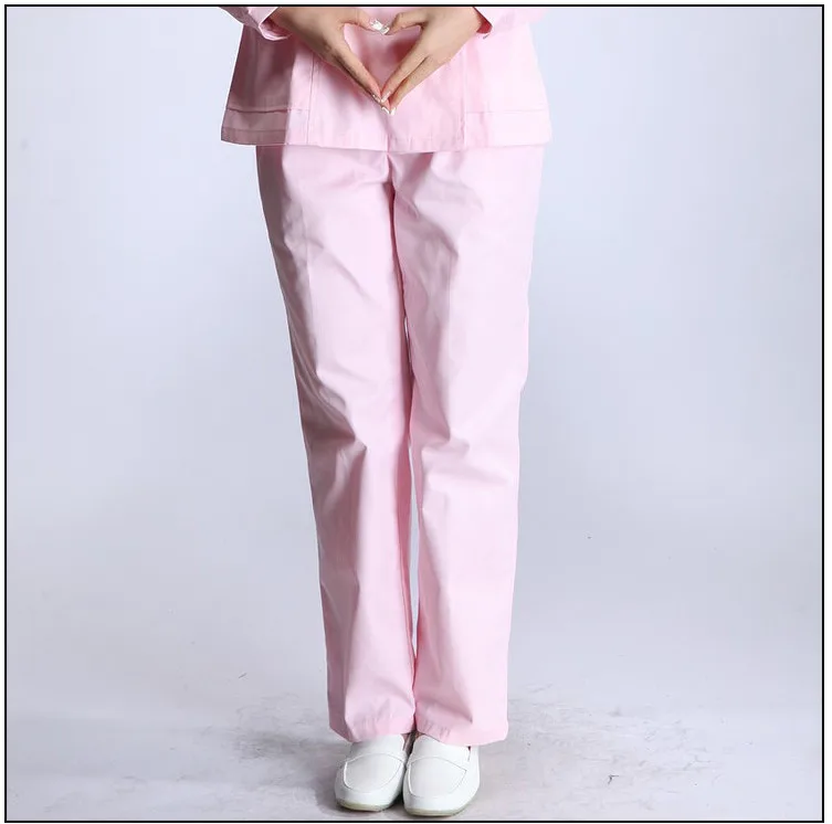 

uniformes hospital nursing Nurse Pants White Work Pants Medical Pants Trousers Female 100% Cotton Pink Blue