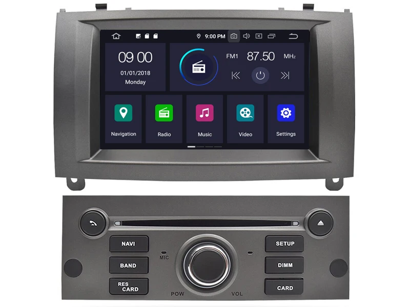 Четырехъядерный Android 9 0 автомобильный dvd плеер для PEUGEOT 407 аудио мультимедиа gps