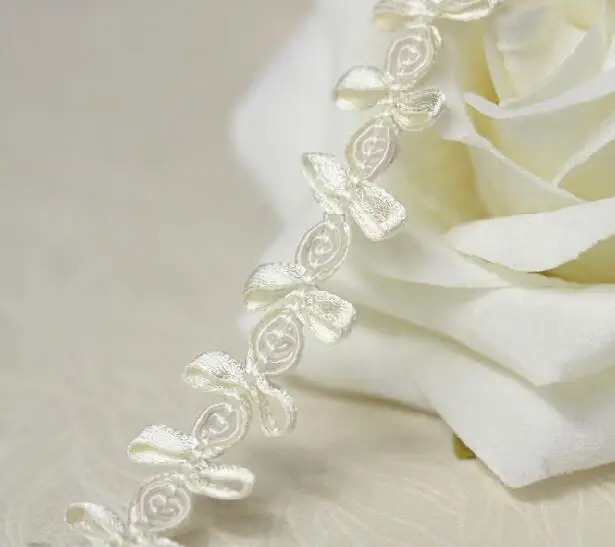 1 7 см ширина Горячая вышивка белый черный золотой цветок кружевная ткань отделка