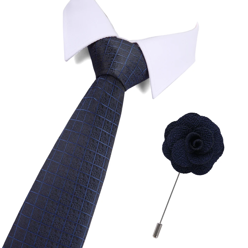 

Набор из галстука и броши мужские шелковые галстуки галстук для мужчин новинка 2019 классический в горошек для одного формального свадебного...