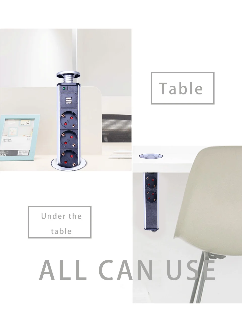 CXFG PULL socket POP UP 3 power Socket 2 USB Outlet зарядный порт Настольный 16A розетки Скрытая кухонная столешница EU Plug