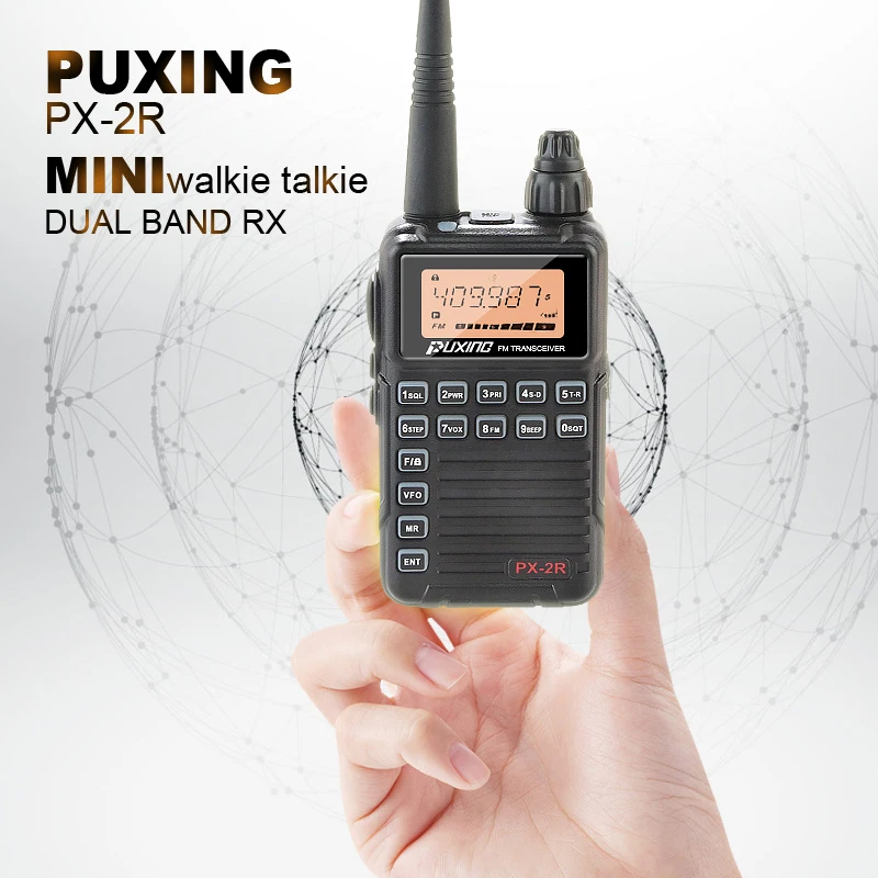 Горячая Распродажа 2 Вт мини рация UHF 400 470 искусственная кожа два диапазона RX с