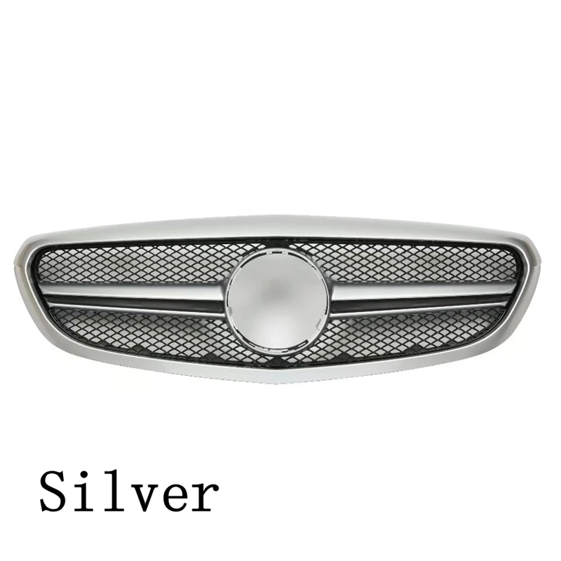 W205 ABS AMG Стиль спереди сетки гонки решетка для Mercedes-Benz W205 нового c-класса C180 C200 C220d C250 C260 C400 - Цвет: Silver