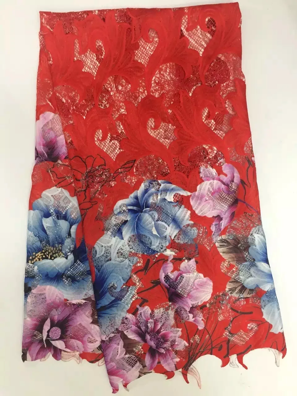 

African Lace Fabric High Quality Net Lace,Red French Voile Guipure tulle mesh Lace Fabric for wedding dresses K-J2392