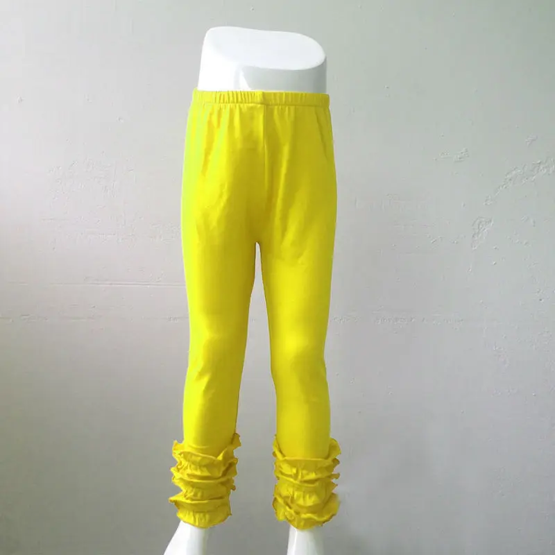 

yellow color baby boutique clothing children trousers infant girl clothes toddler cotton girls ruffle ice leggings pants
