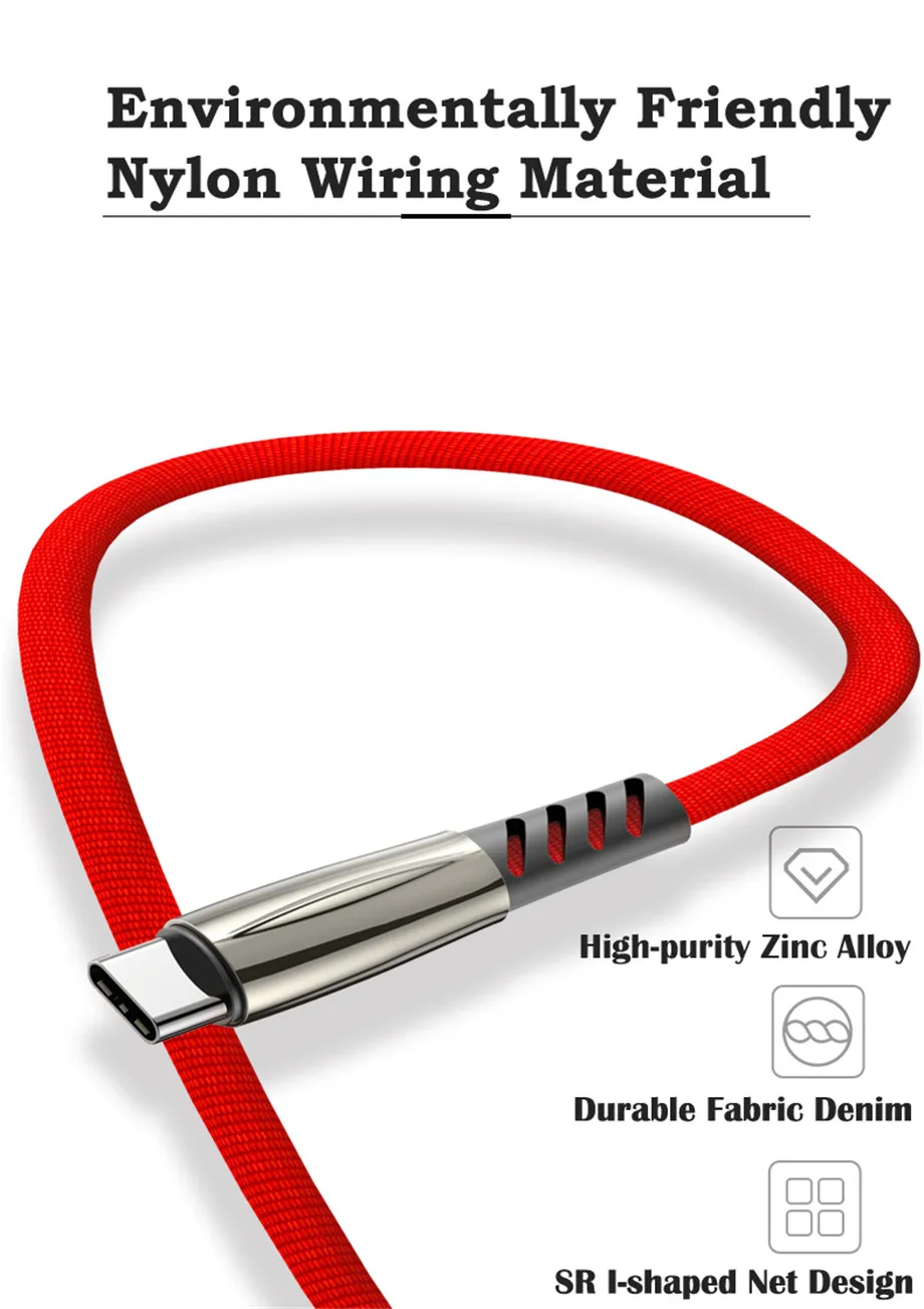 3A Тип usb C кабель usb type-c C функцией быстрой зарядки Тип кабеля для передачи данных Шнур для телефона Зарядное устройство для Xiaomi Redmi Note 7 Pro samsung S9 S8 Note 9 8 Кабельное открытое