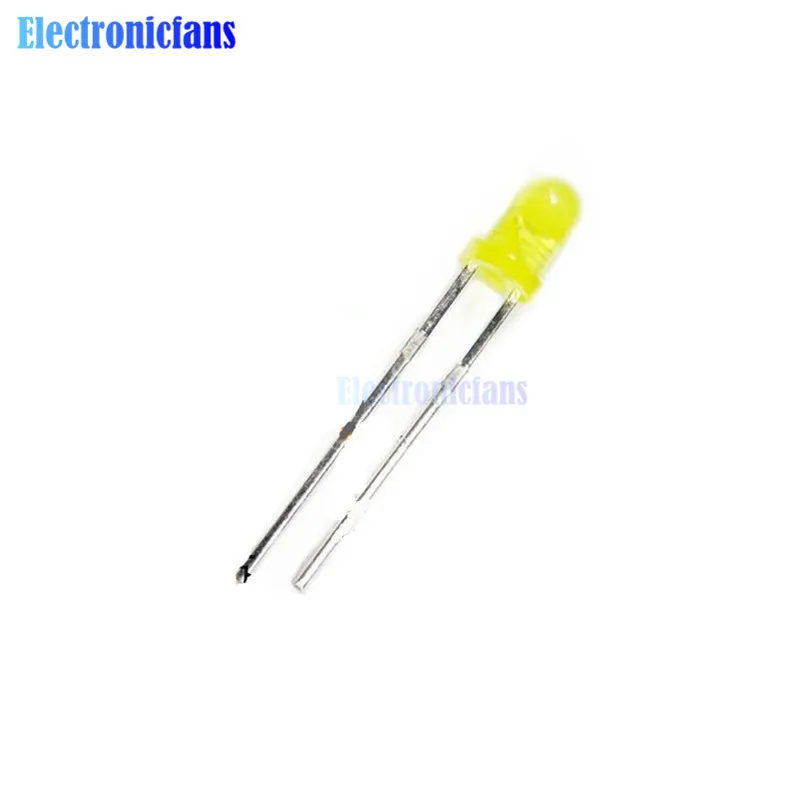 100 шт. LED 3 мм желтый цвет свет супер яркий | Электронные компоненты и