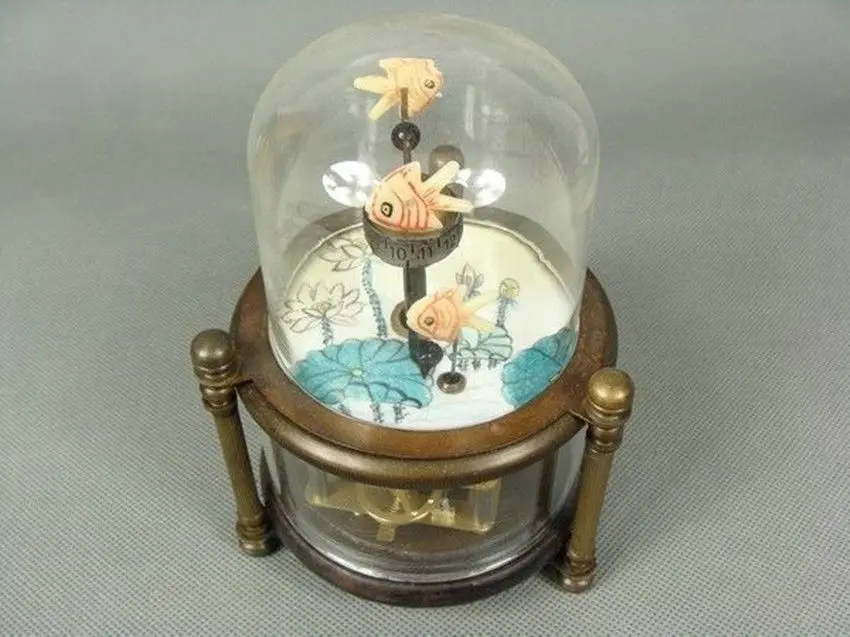 Китайские медные ручной работы три маленьких часы в форме рыбы|clock notebook|fish tank aquarium