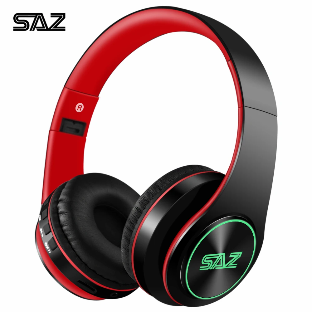 SAZ-414 Bluetooth наушники спортивные светящиеся крутые Беспроводные с микрофоном для