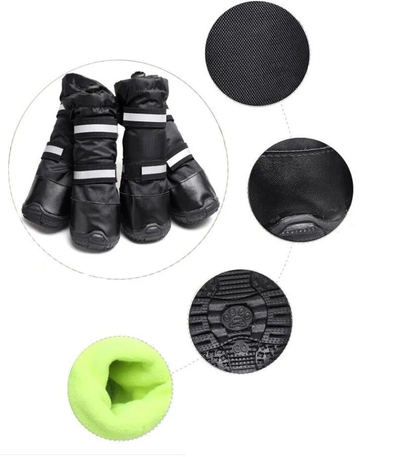 PUPISHE Luxury Blue Pet Dog Shoes Anti-slip High-top Puppy Boots for Small Large-size Breeds