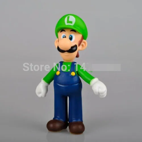 New Super Mario Bros 5&quot LUIGI Action Figure Toy Green Hat Quality wr | Игрушки и хобби