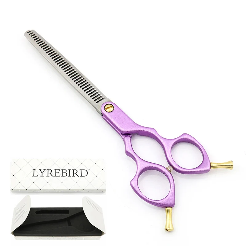 Purple whit box Профессиональные ножницы для стрижки собак, 6,5 дюймов, ножницы для собак, филировочные ножницы для собак, супер Япония, 440C Lyrebird, новинка - Цвет: Purple whit box