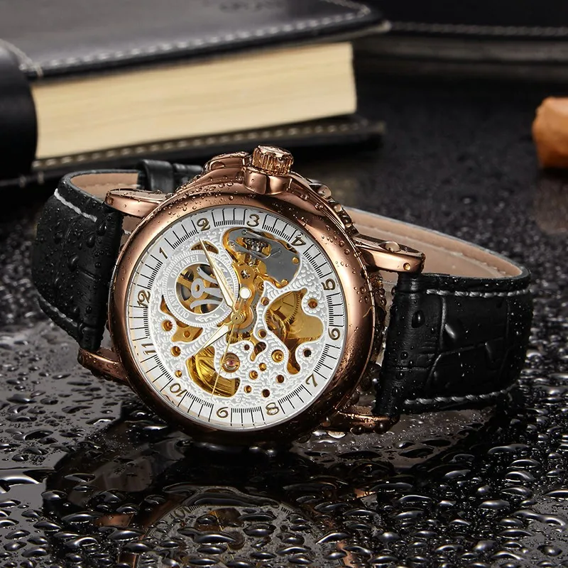 Роскошные золотые автоматические механические часы reloj hombre 2018 водонепроницаемые
