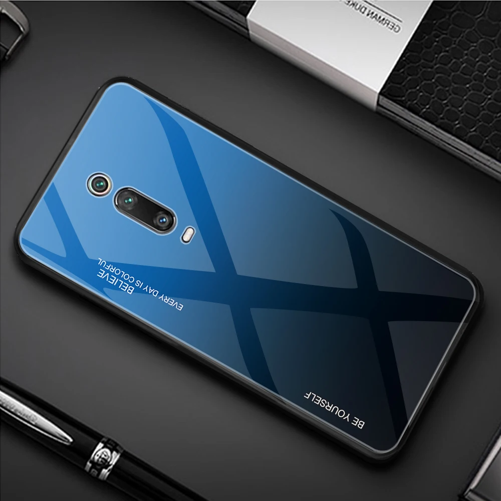 Чехол KEYSION из закаленного стекла с градиентом для Red mi K20 K20 Pro Note 7 Pro aurora, задняя крышка для телефона Xiaomi mi 9T mi 9T Pro mi 9 SE