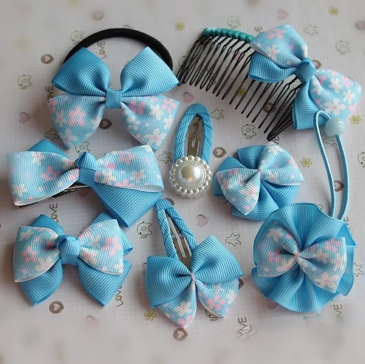 

Korean Style Flower Hair Accessories Hair Clip Boutique Hair Bows Sold by Set Free Shipping