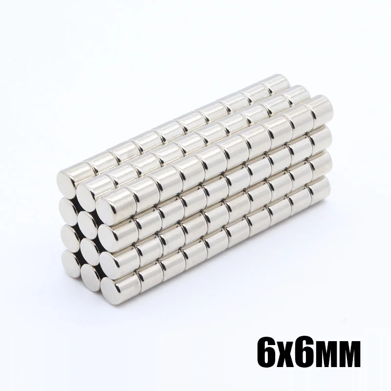 100 шт. 6*6 мм супер сильные мощные 6x6 Круглый Магнит Редкоземельные Постоянные