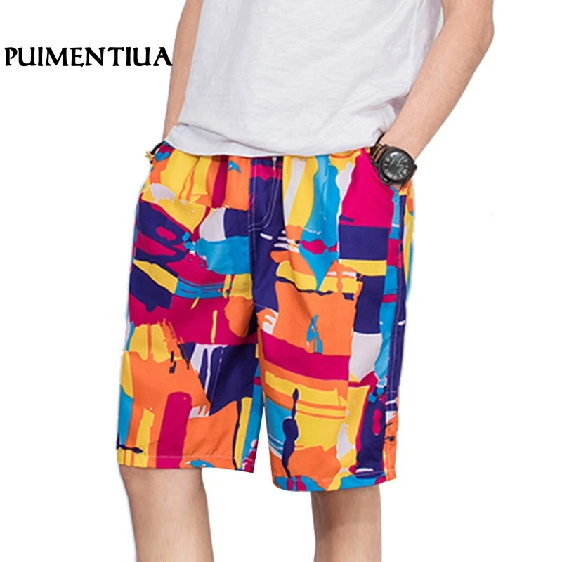Шорты Puimentiua мужские пляжные с разноцветным кружевом модные повседневные