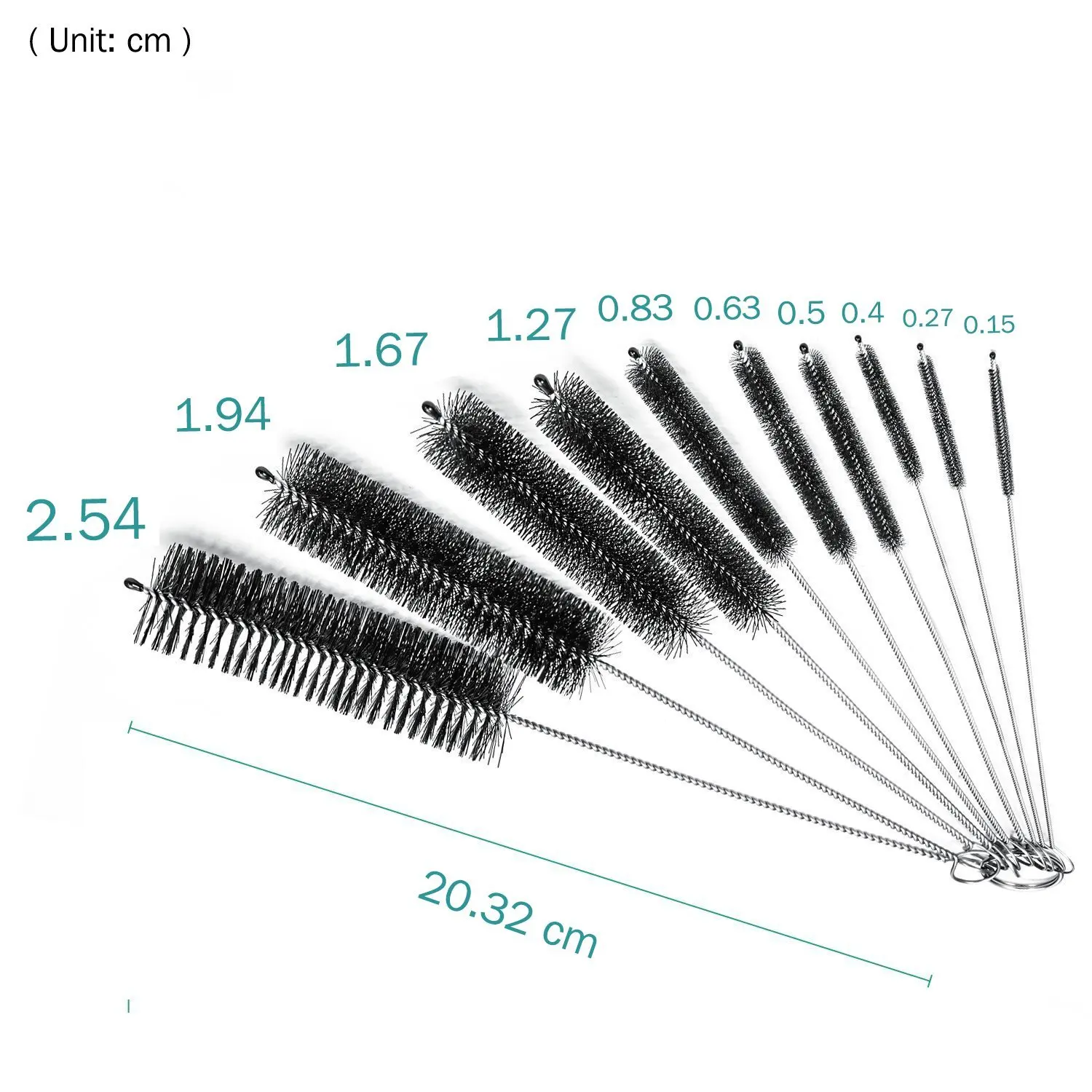 Bottle Brush Cleaning Brushes Cleaner for Narrow Neck Bottles Cups with Hook Set of 10 pcs | Мать и ребенок