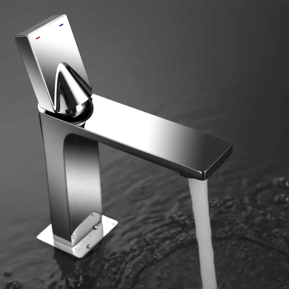 chrome Королевская защита, стильный кран для холодной и горячей воды, кран для раковины из латуни, сделанный на бортике, смеситель для раковины, смеситель для раковины, кран для туалета Qomolangma - Цвет: chrome