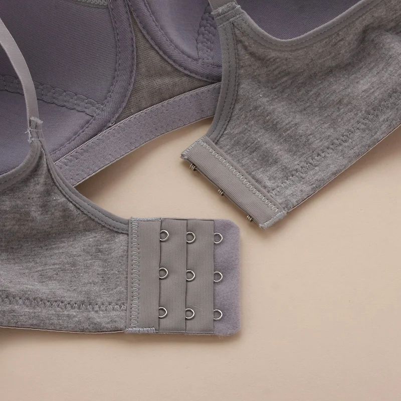 Нижнее белье из непромокаемого хлопка Однотонный Регулируемый бюстгальтер для