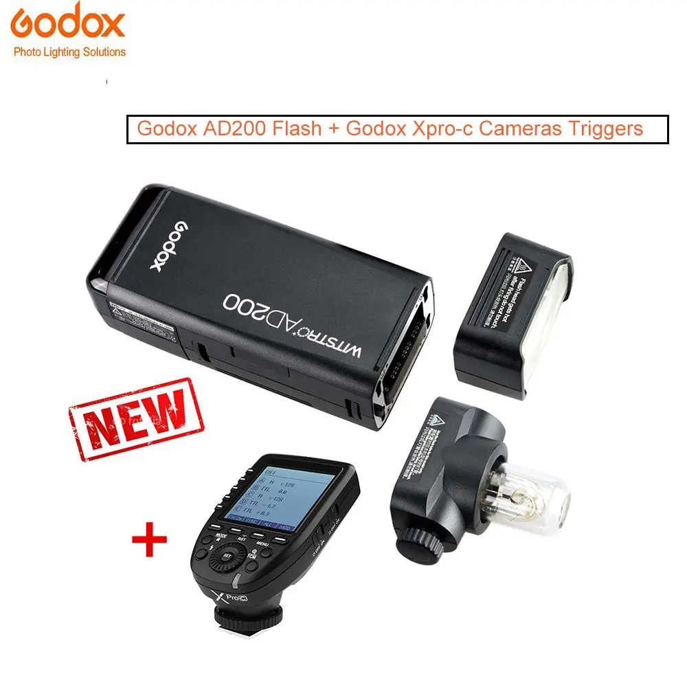 Godox AD200 200 Вт 2 4 г ttl флэш памяти для камер Canon + Xpro C xpro Беспроводной триггеры 1 /8000 s HSS 5