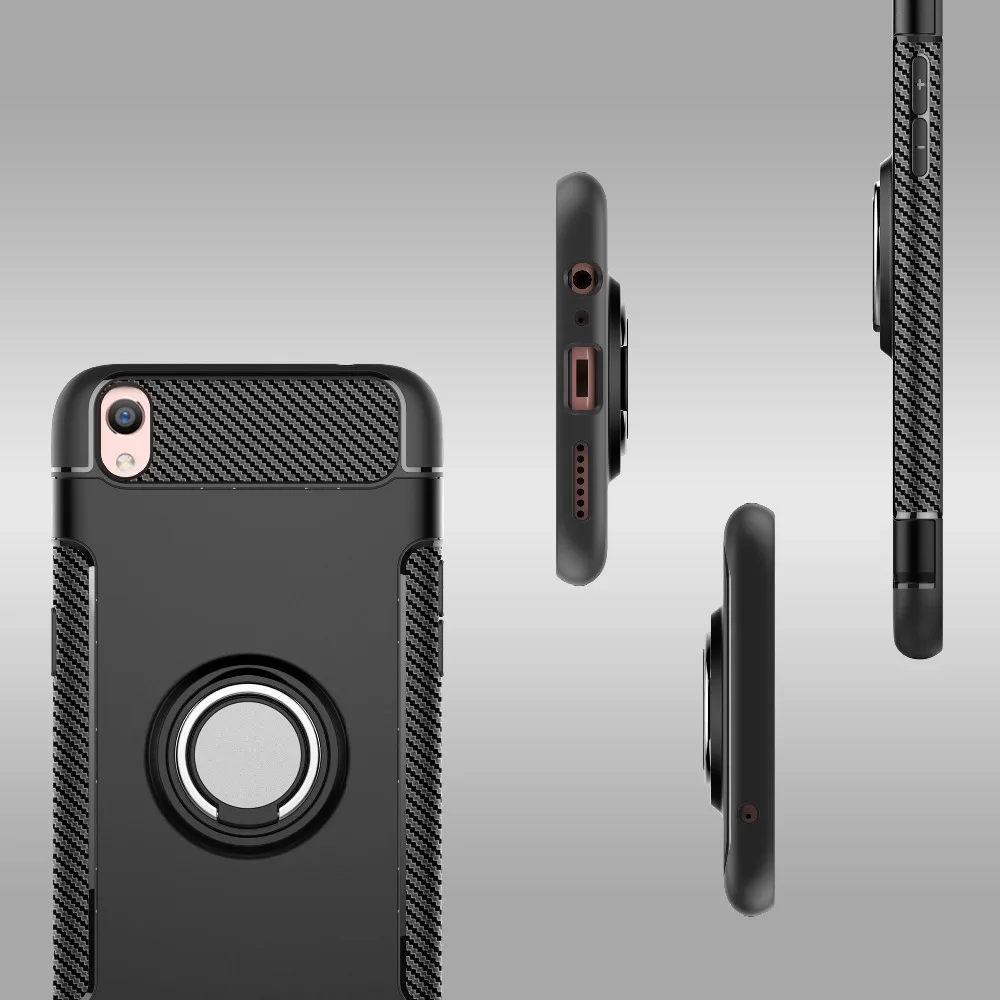 For OPPO R9 R11 Plus R9S R11S Shockproof Hybrid Armor Phone Case R15 Dream Mirror Metal Ring Rugged TPU+PC Cover | Мобильные