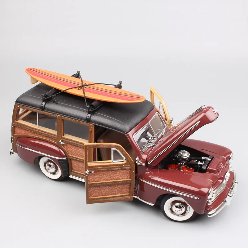 1 18 Классический FORD WOODY woodie супер люкс 1948 вагон весы автомобиля и литья под давлением модель игрушки хобби миниатюры доска для серфинга