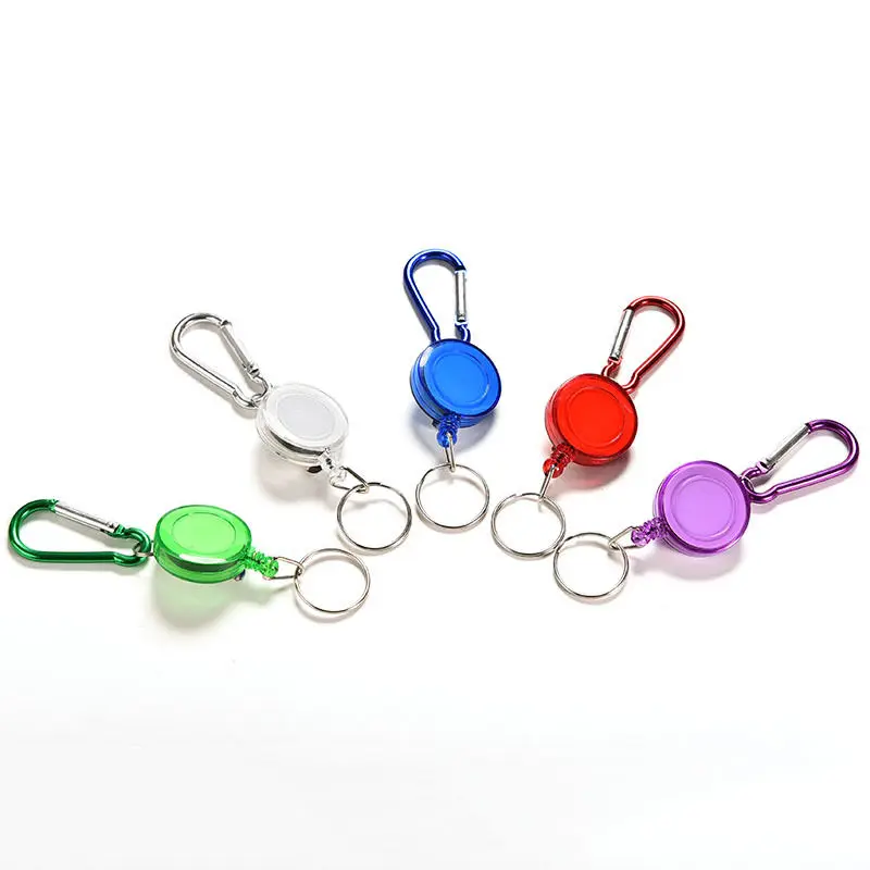 Новые Красочные Карабин с ремешком клип карты ключ ярлыком цепи Выдвижные