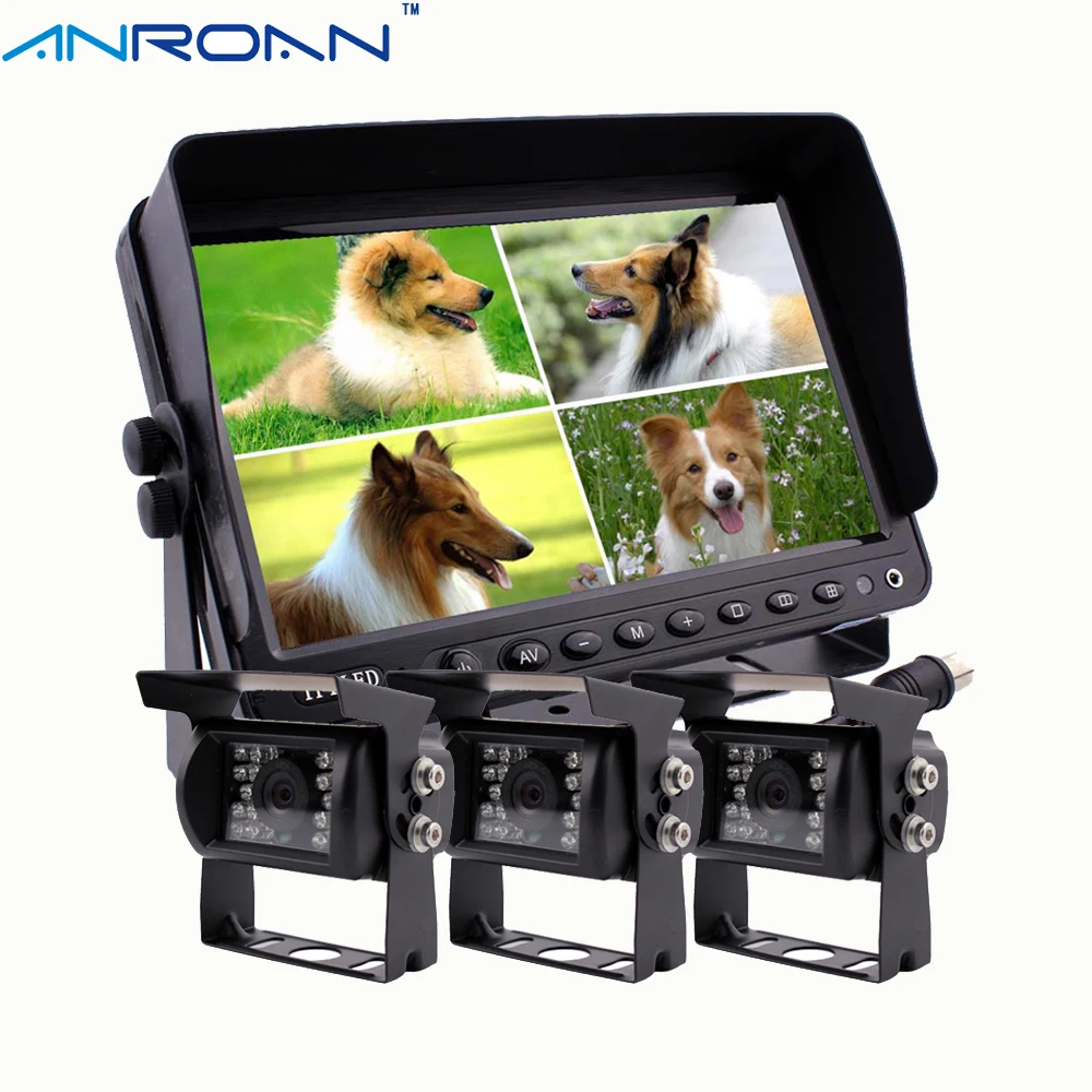 7 &quotQuad сплит экран монитор Автомобильная камера заднего вида система 3 x