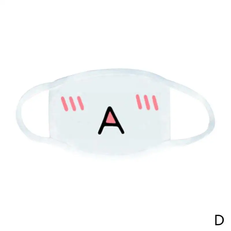 D 1 шт. модная Милая противопылевая маска Kpop хлопковая маска для губ Emotiction Masque Kpop Masks аниме мультфильм рот Муфельная маска для лица - Цвет: D