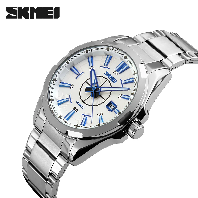 

SKMEI часы мужские военные часы мужские полностью Стальные наручные часы модные повседневные водонепроницаемые спортивные кварцевые часы ...