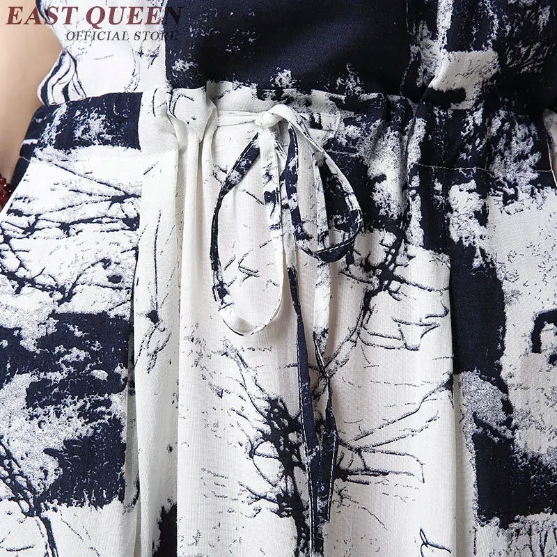 Новинка 2018 Китайские Восточные платья с круглым вырезом длинные летние сарафаны