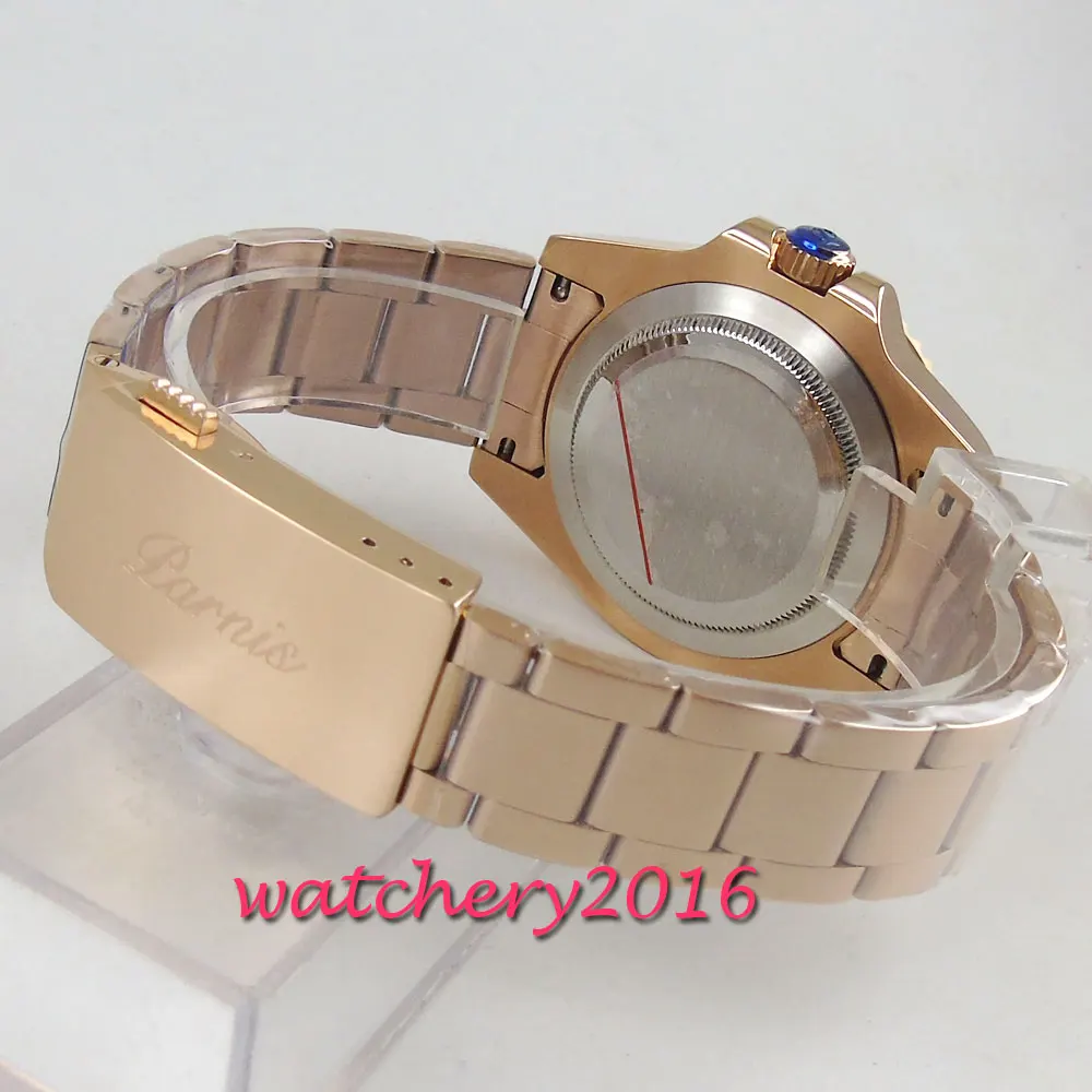 Роскошные Брендовые мужские часы parnis 40 мм с черным циферблатом и керамическим