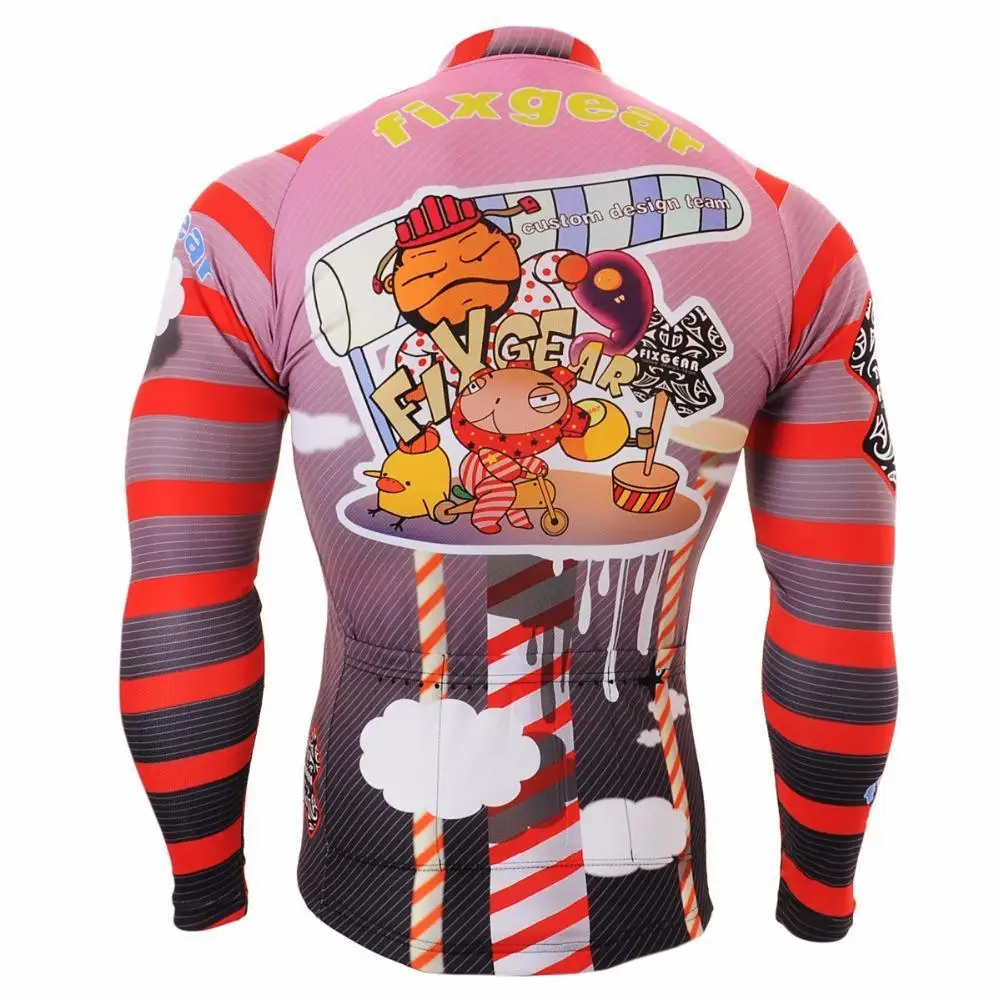 Мужская велосипедная майка с длинным рукавом рисунком из мультфильма полиэстер