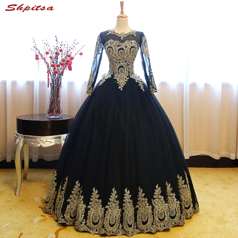 Black Long Sleeve Lace Quinceanera Dresses Ball Gown Girls Masquerade Ball Gowns Sweet 16 Dresses vestidos de 15 anos debutantes images - 6