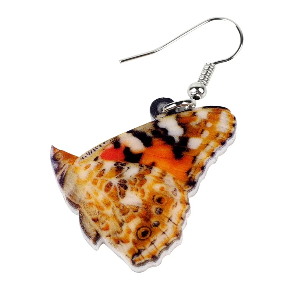 WEVENI Acrylic Floral Spotted Butterfly Insect Earrings New Dangle Drop Trendy Tropic Jewelry For Women Girls Female Gift | Украшения и