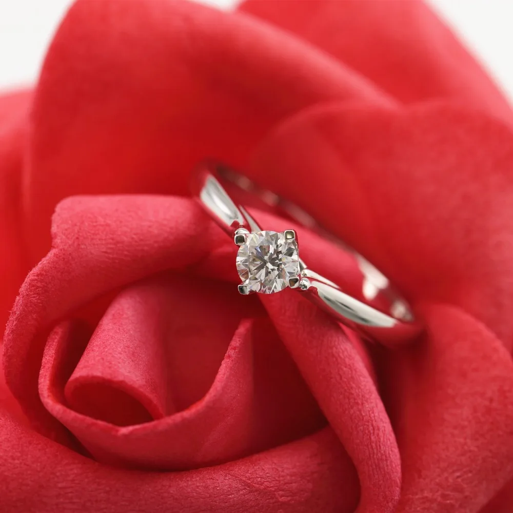 Женское кольцо с натуральным бриллиантом LASAMERO 0.31CT FG/SI круглой огранкой подарок 18