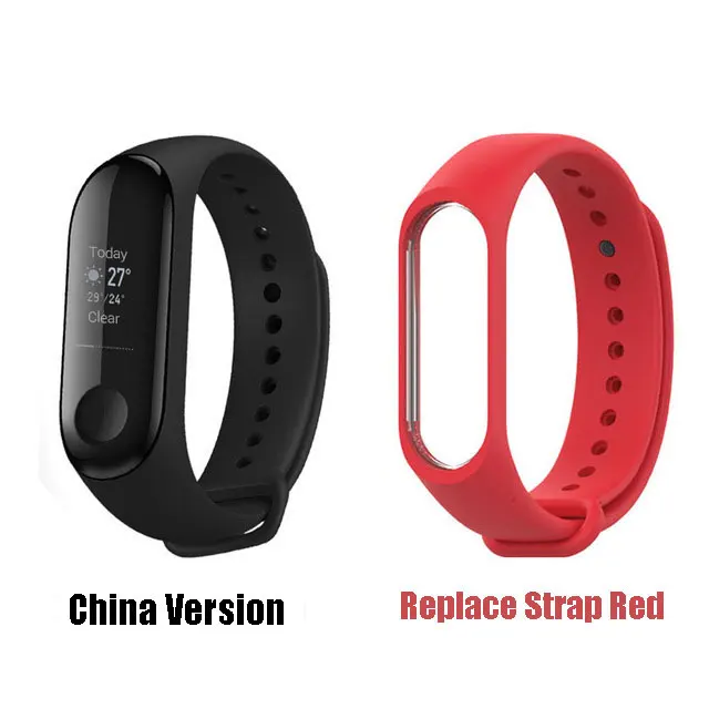 CN..Red..Strap Xiaomi mi Band 3 mi band 3 умный Браслет многоязычный 50 м водонепроницаемый браслет пульсометр фитнес распродажа - Цвет: CN..Red..Strap