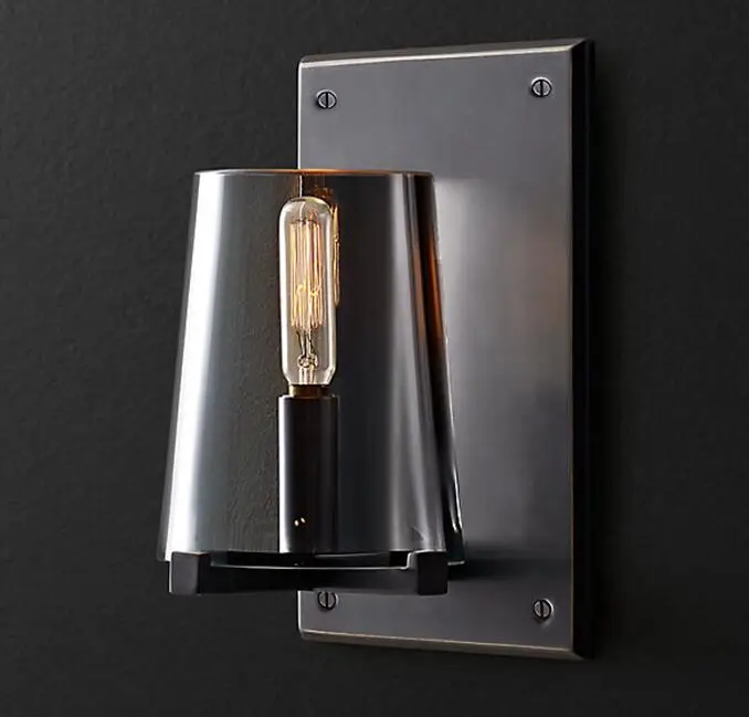 1 light wall lamp Ретро американский Лофт RH гостиная люстра блеск E14 лампы кулон Chandlier Внутреннее освещение светильники - Цвет абажура: 1 light wall lamp