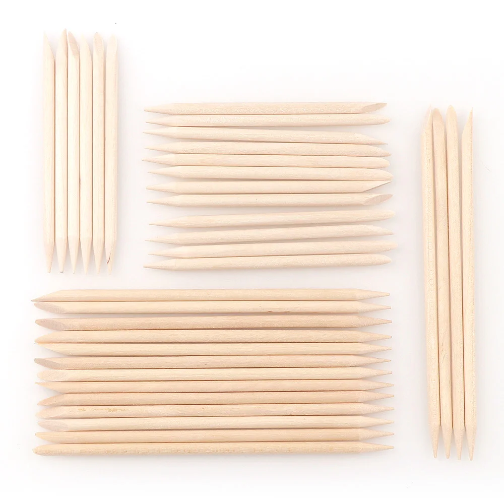 50 шт. 8 см/11 см Нейл-арт дизайн оранжевый деревянные палочки для кутикулы