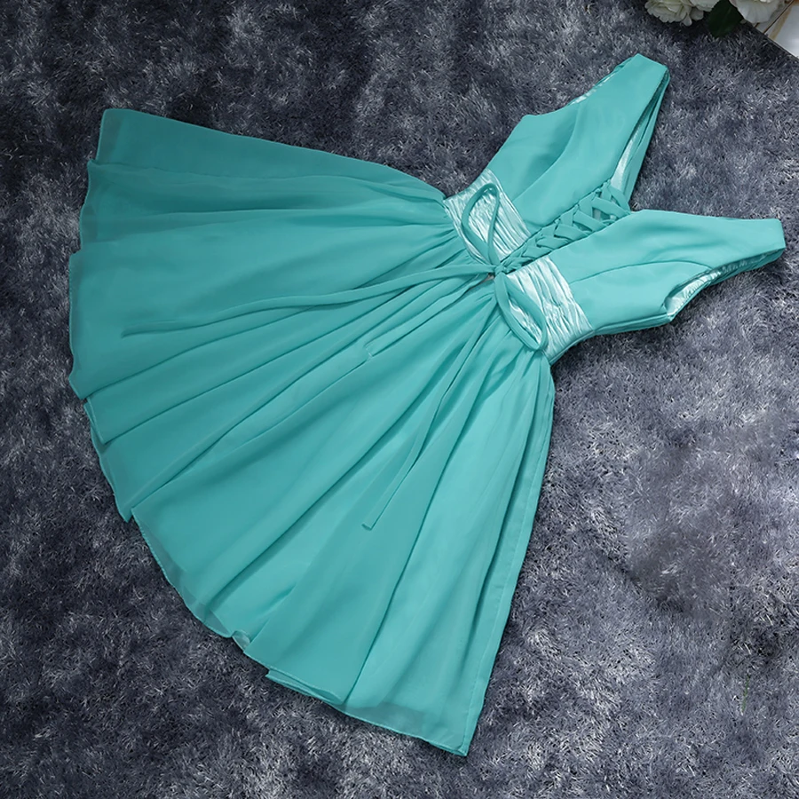 Robe De Roiree, два плеча, простой сплошной цвет, плиссированные шифоновые короткие вечерние платья, платье для матери невесты