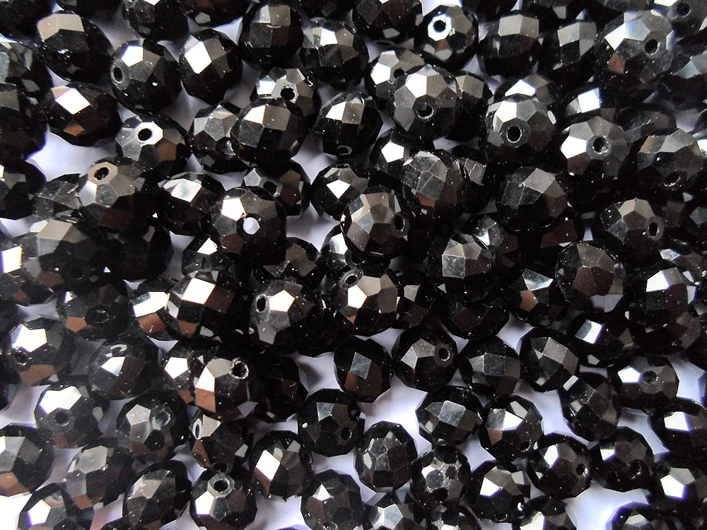 Хорошее качество 10 мм черные хрустальные бусины модные ювелирные аксессуары