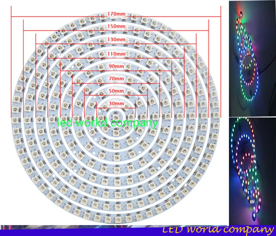 WS2812B кольцо 1 8 12 16 24 32 40 48 60 93 241 бит светодисветодиодный s SK6812 5050 RGB светодиодное