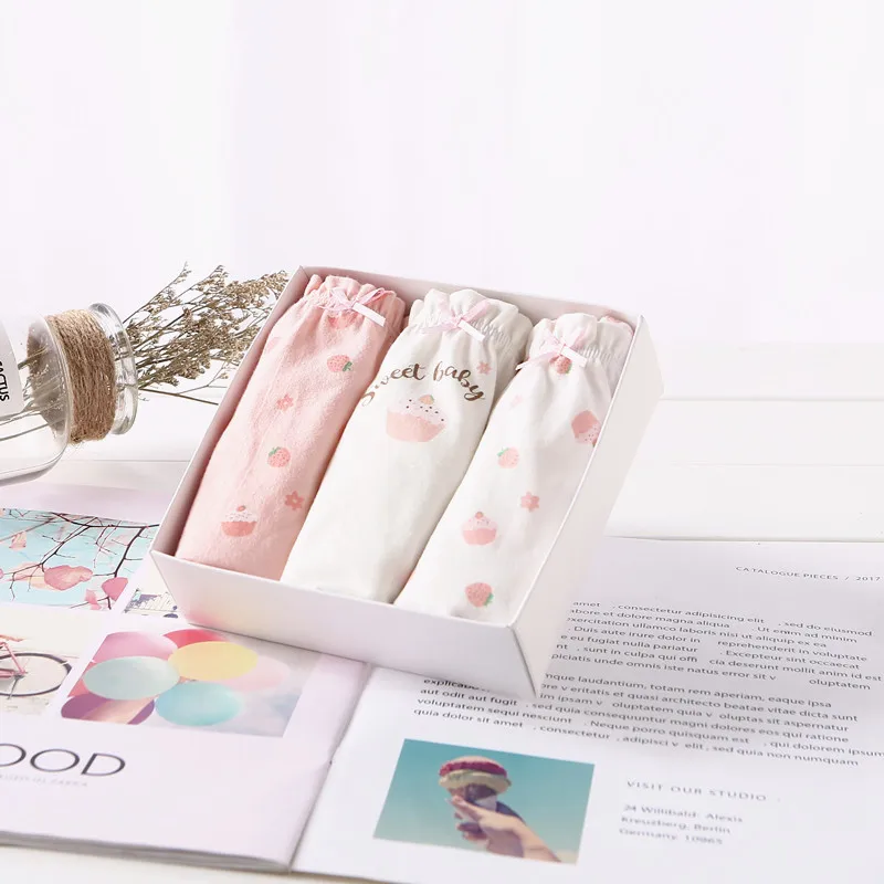 3 шт./партия класс штаны для девочек чистый хлопок торт принт клубники хлеб