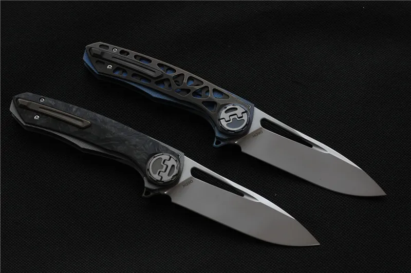 Складной нож VENOM HARPOON M390 TC4/CF с ручкой охотничьи ножи для кемпинга карманный