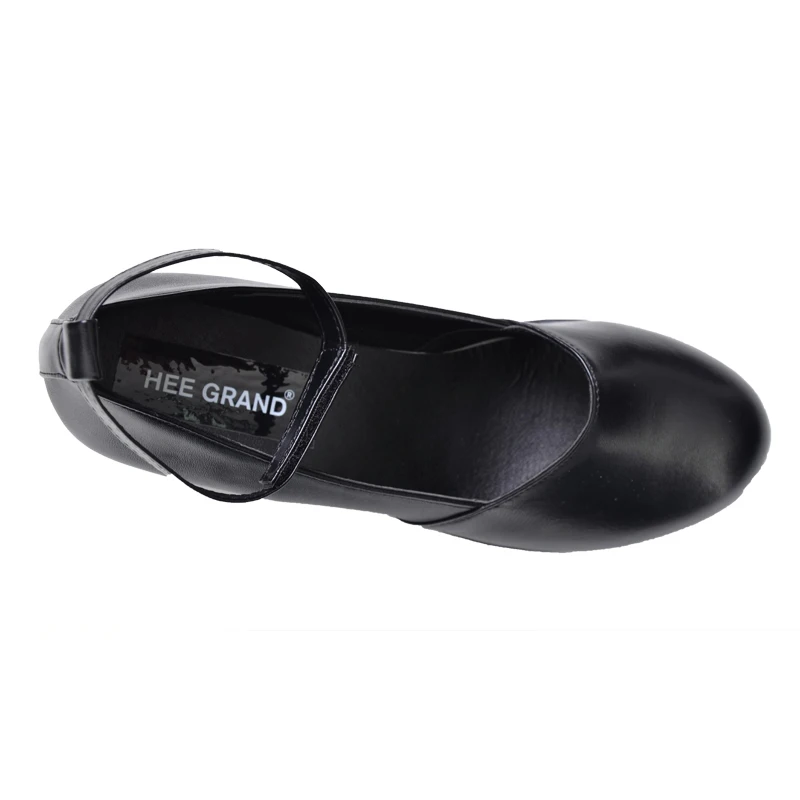 HEE GRAND/туфли лодочки на Высоком толстом квадратном каблуке и платформе с пряжкой