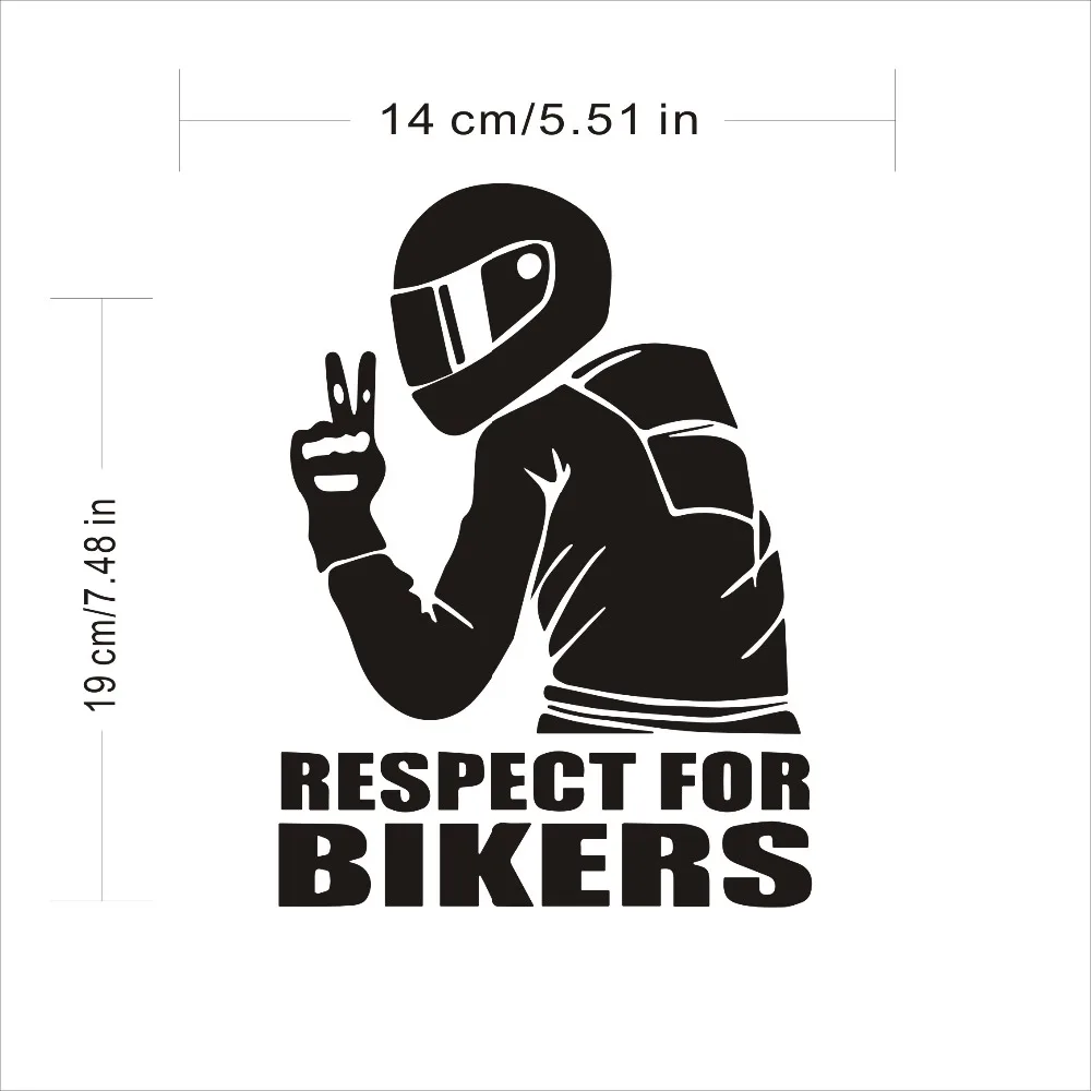 Автомобильная наклейка с уважением для велосипедистов 14 см * 19 на бампер s и