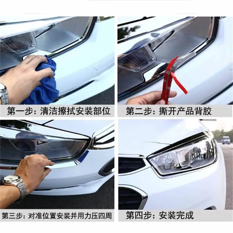 Tonlinker 2 PCS DIY NEW ABS Chrome The Big Lamp Eyeliner Eyebrow Trim Case Stickers for Chevrolet Cruze 2015 Parts Accessories | Автомобили