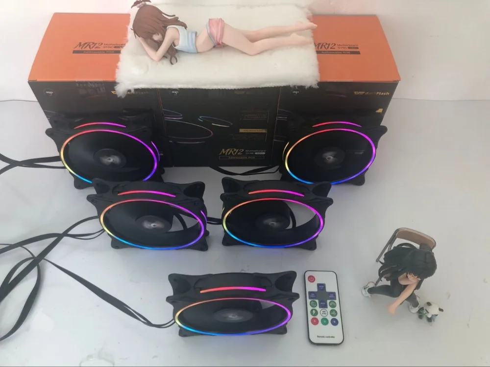 Darkflash MR12 aura sync компьютерный корпус ПК охлаждающий вентилятор RGB Регулировка 120 мм тихий ИК-пульт компьютерный кулер охлаждающий RGB корпусный вентилятор