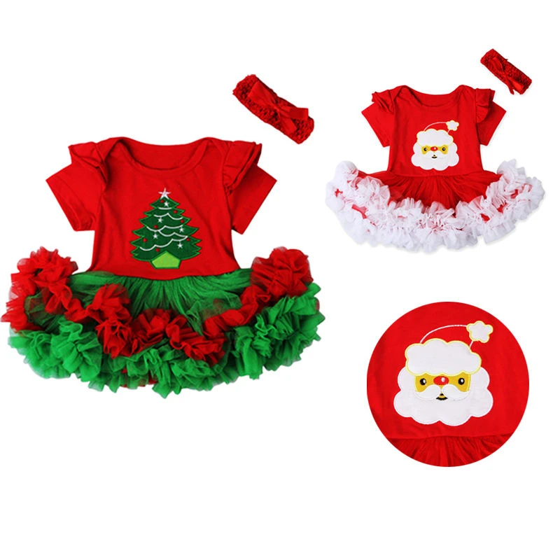 Комбинезон с Санта Клаусом для маленьких девочек платье пачка повязка на голову